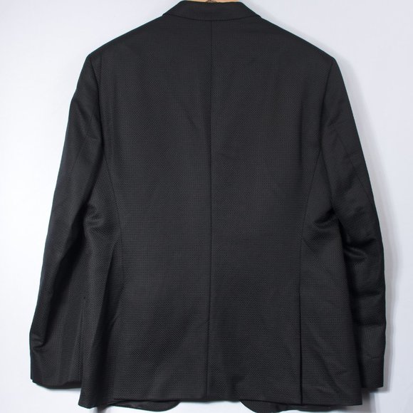 [SOLD] Hugo Boss Men's Sport Coat 44R Black Textured Wool - Picture 3 of 7